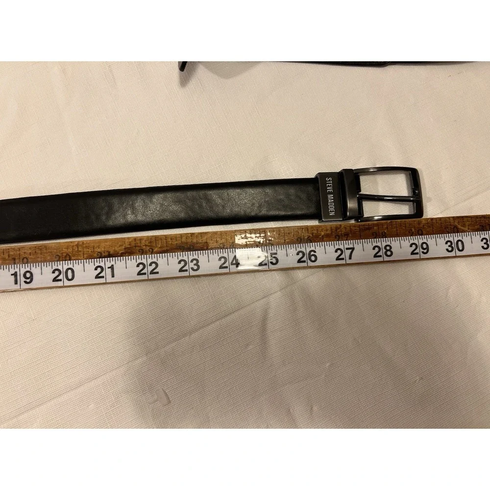 Steve MaddenBlack Leather Belt Youth Boys Medium 28/29 MSRP $40